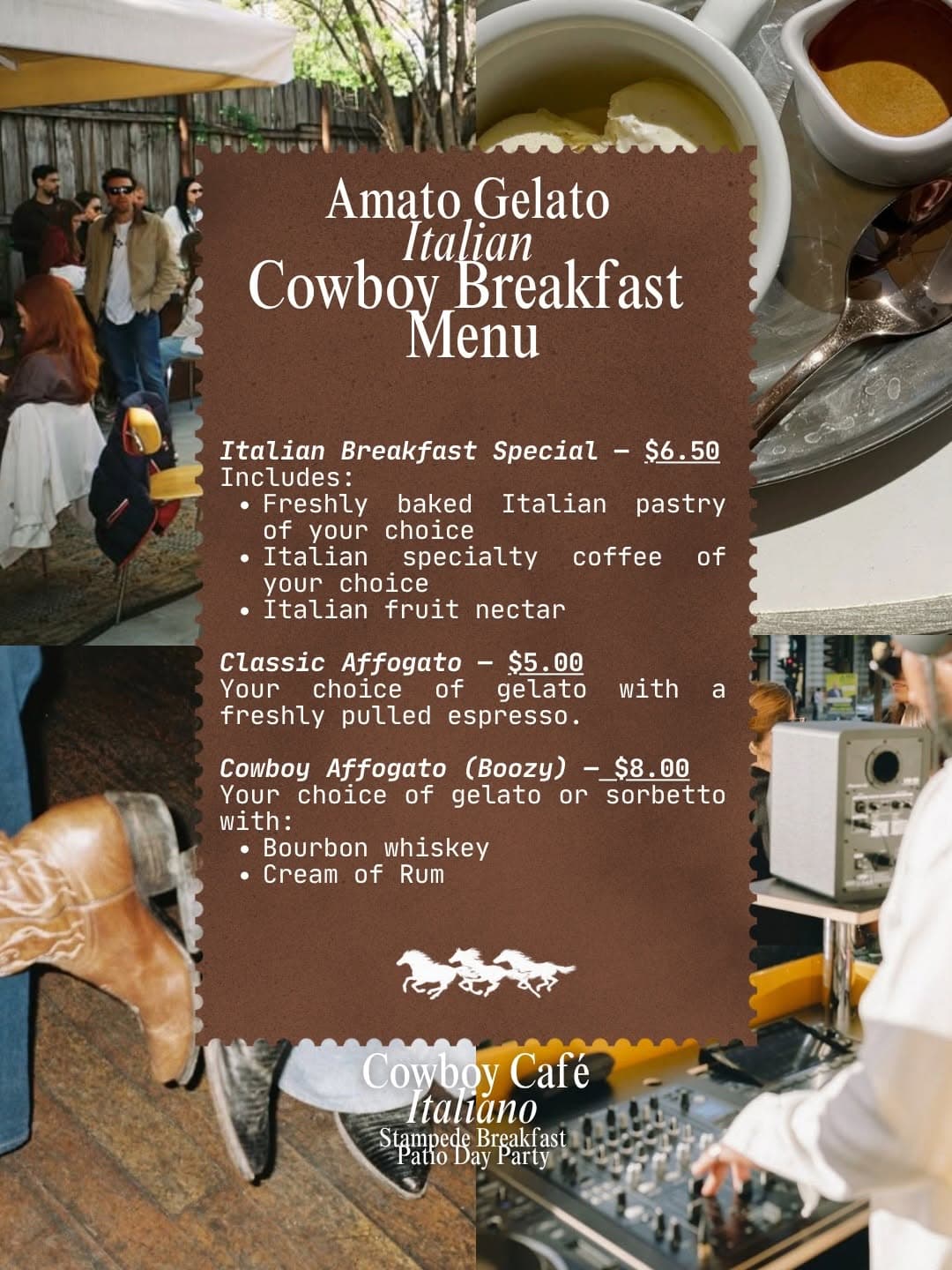 Amato Gelato Café storefront ready for the breakfast